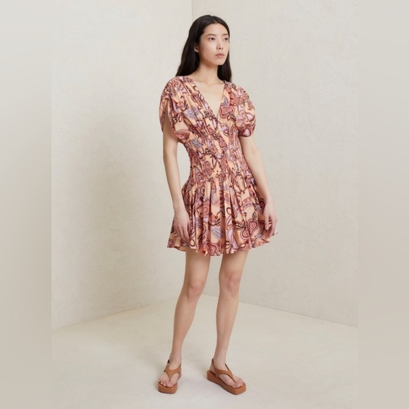 A.L.C. Dresses & Skirts - NEW A.L.C Luna Smocked Dress Nude Peach Multi 12